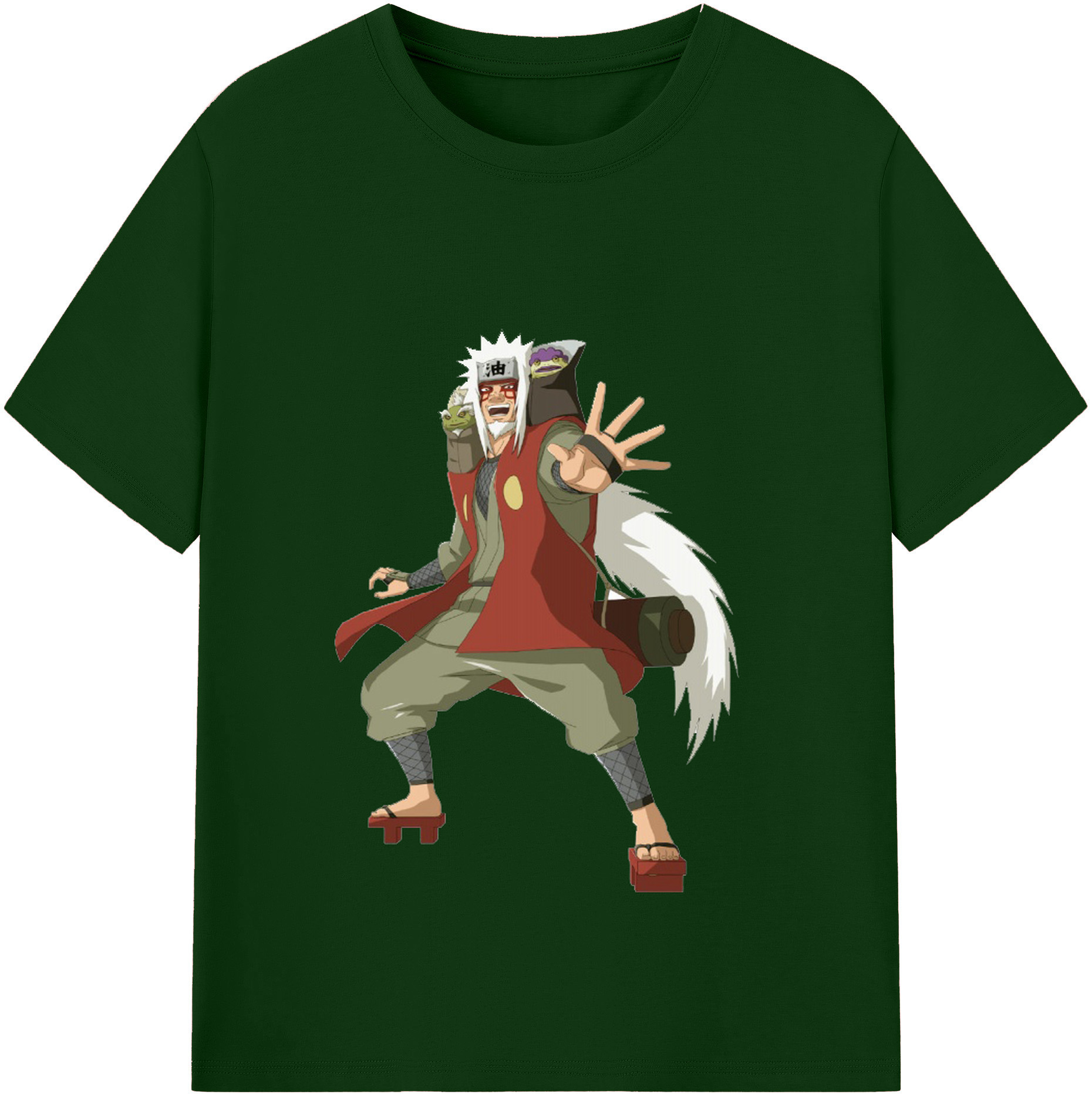 （画像用） NARUTO -ナルト- 自来也（じらいや） Jiraiya 綿100％半袖Tシャツ（フロントプリント）